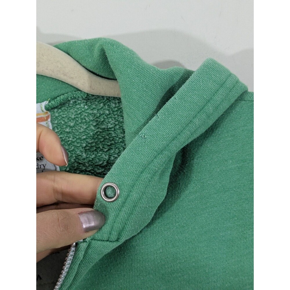 Aviator Nation 4 Stripe Zip Up Hoodie Kelly Green Sz M * Fits Like S Distressed - Picture 4 of 14